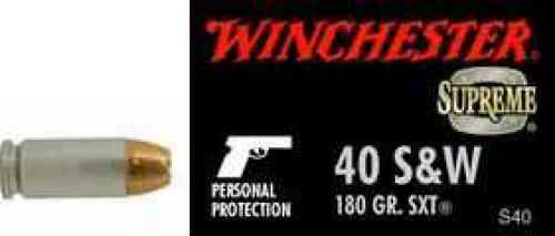 40 S&W 20 Rounds Ammunition Winchester 180 Grain Hollow Point
